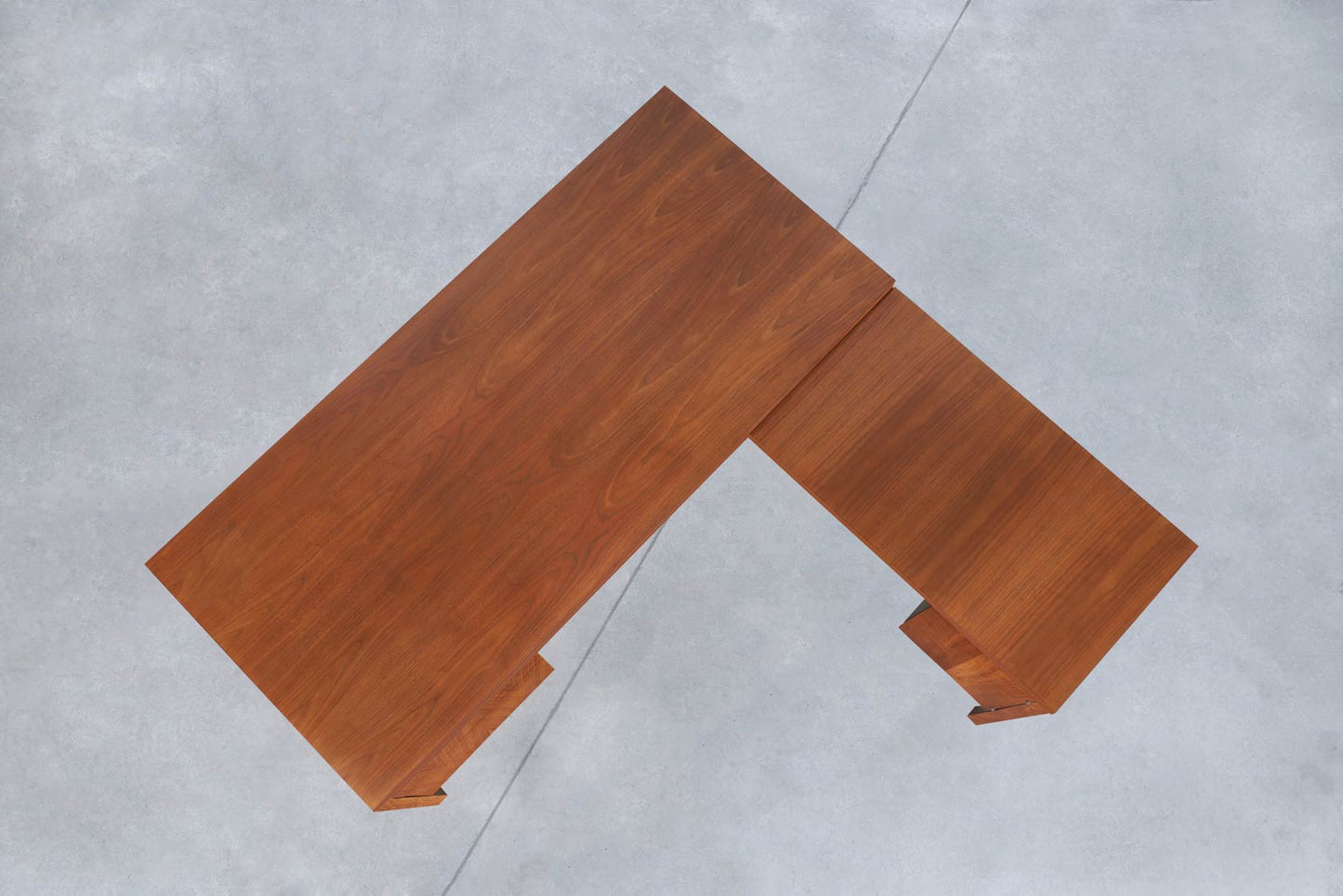Mid-Century Modern Walnut L-Shaped Desk