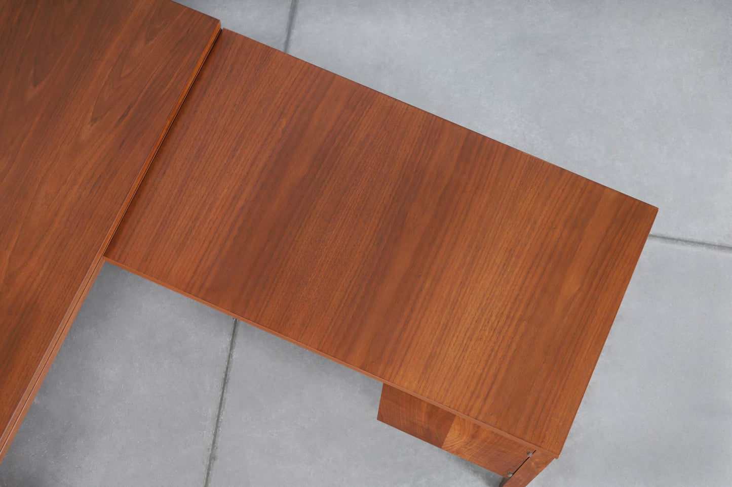 Mid-Century Modern Walnut L-Shaped Desk