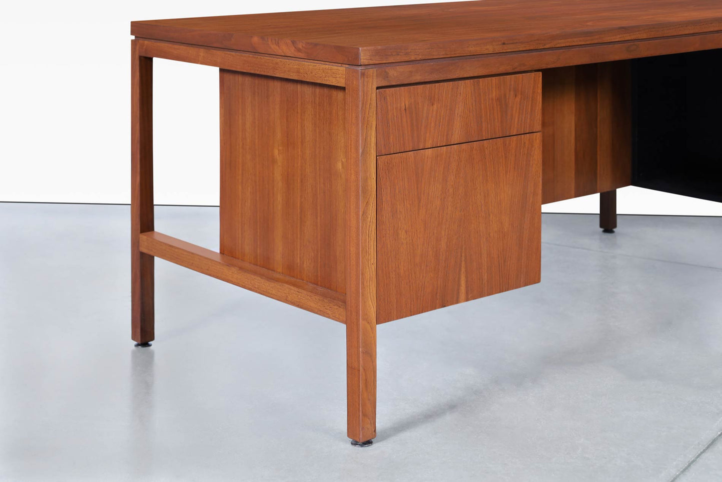 Mid-Century Modern Walnut L-Shaped Desk