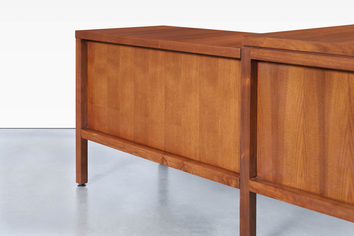 Mid-Century Modern Walnut L-Shaped Desk
