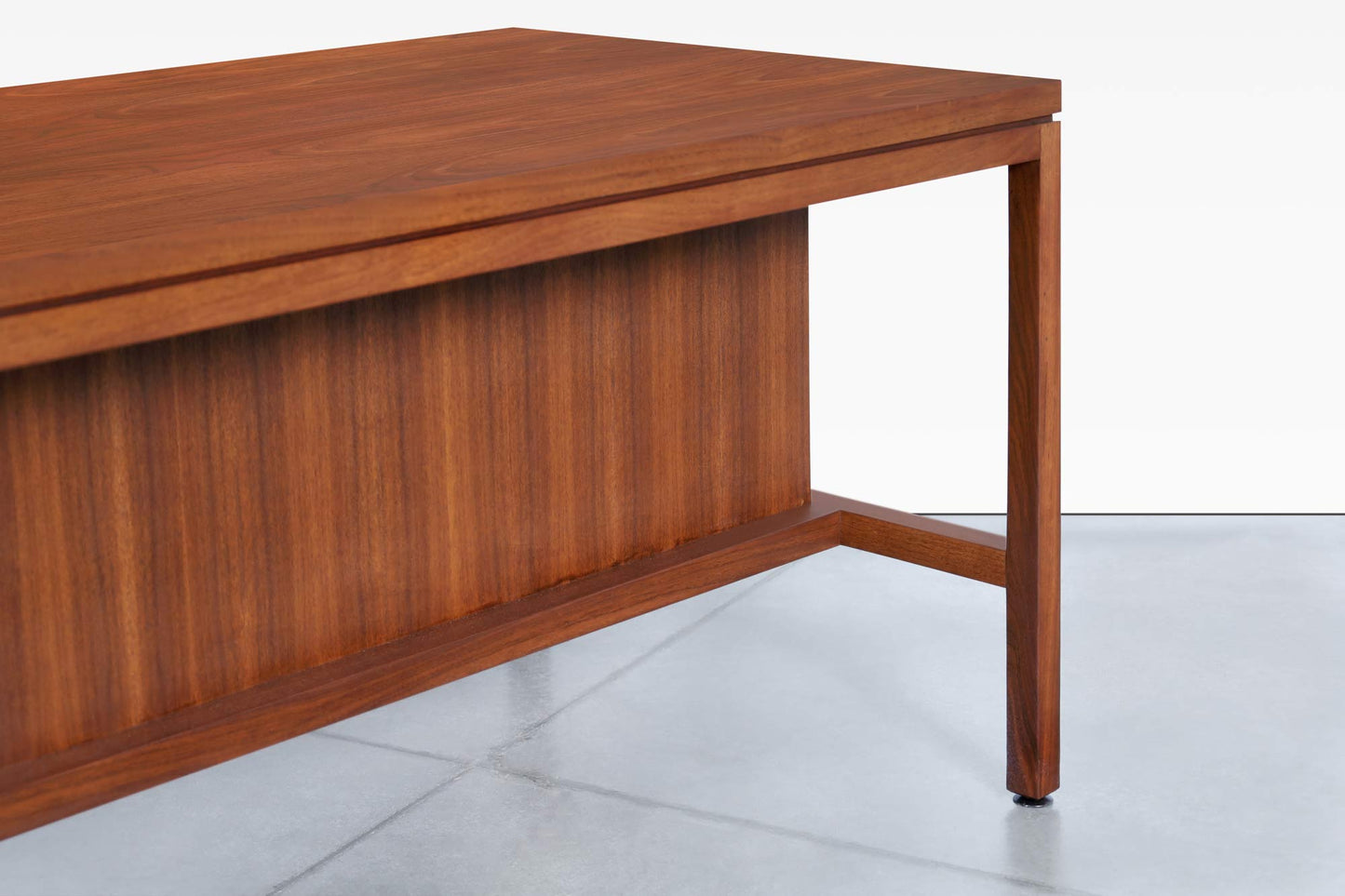Mid-Century Modern Walnut L-Shaped Desk