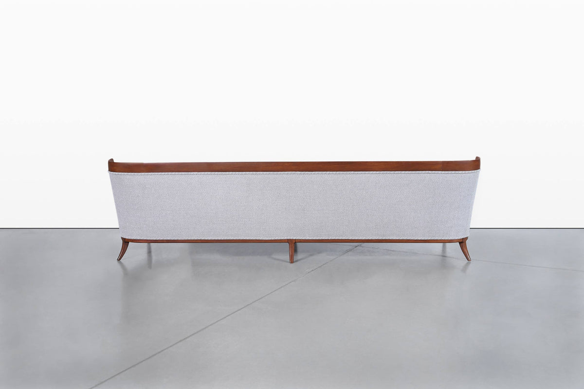Mid-Century Modern Curved Walnut Sofa by Erwin Lambeth and Tomlinson, 1950s