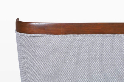Mid-Century Modern Curved Walnut Sofa by Erwin Lambeth and Tomlinson, 1950s