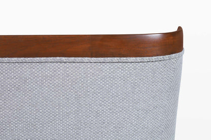Mid-Century Modern Curved Walnut Sofa by Erwin Lambeth and Tomlinson, 1950s