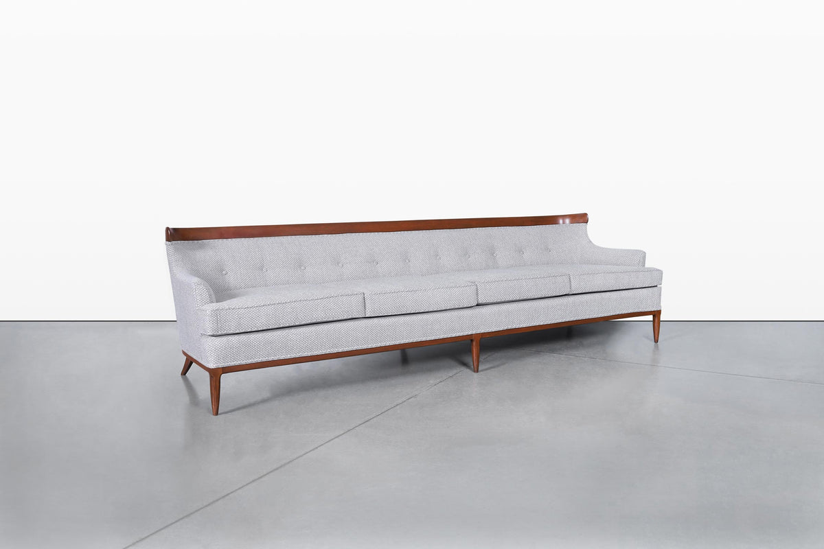Mid-Century Modern Curved Walnut Sofa by Erwin Lambeth and Tomlinson, 1950s
