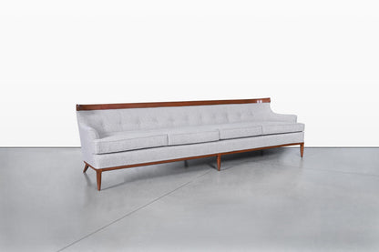 Mid-Century Modern Curved Walnut Sofa by Erwin Lambeth and Tomlinson, 1950s
