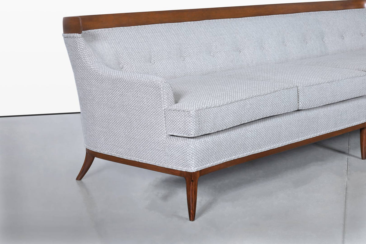 Mid-Century Modern Curved Walnut Sofa by Erwin Lambeth and Tomlinson, 1950s