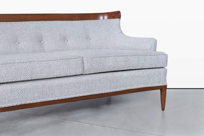 Mid-Century Modern Curved Walnut Sofa by Erwin Lambeth and Tomlinson, 1950s