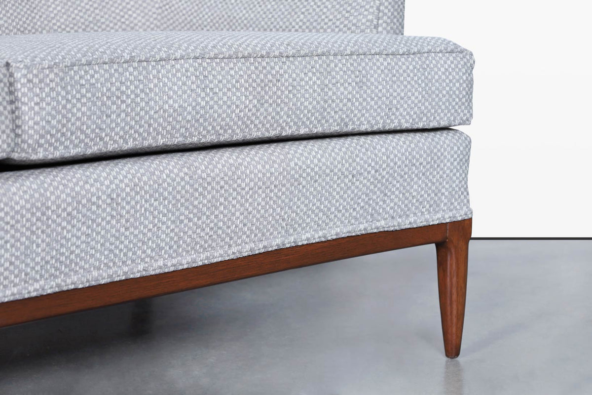 Mid-Century Modern Curved Walnut Sofa by Erwin Lambeth and Tomlinson, 1950s