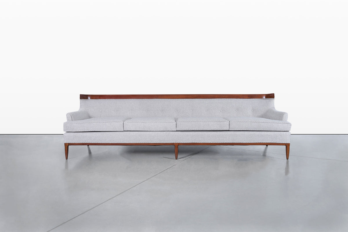Mid-Century Modern Curved Walnut Sofa by Erwin Lambeth and Tomlinson, 1950s
