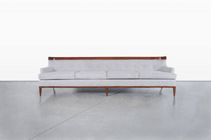 Mid-Century Modern Curved Walnut Sofa by Erwin Lambeth and Tomlinson, 1950s