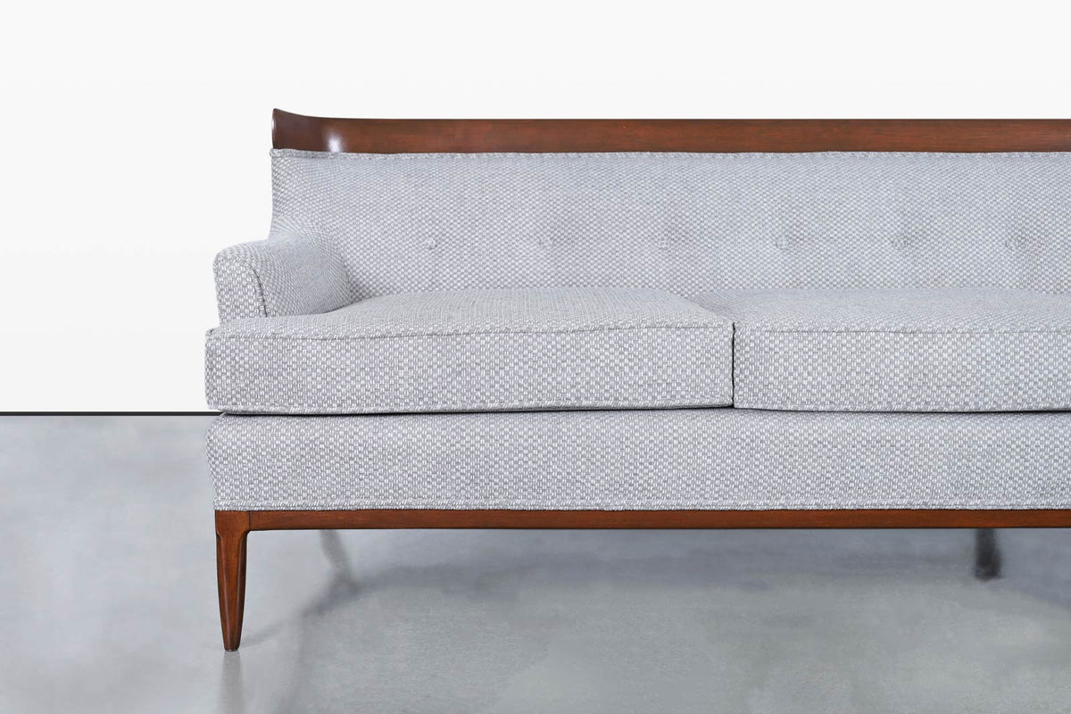 Mid-Century Modern Curved Walnut Sofa by Erwin Lambeth and Tomlinson, 1950s