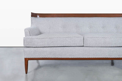 Mid-Century Modern Curved Walnut Sofa by Erwin Lambeth and Tomlinson, 1950s