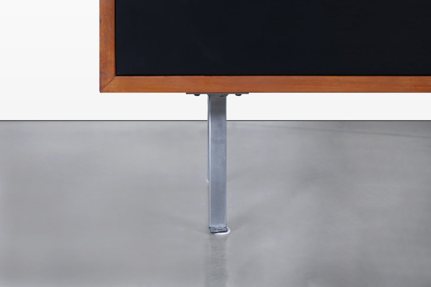 Mid-Century Modern Walnut and Black Lacquer Credenza by Florence Knoll