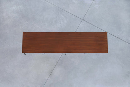 Mid-Century Modern Walnut and Black Lacquer Credenza by Florence Knoll
