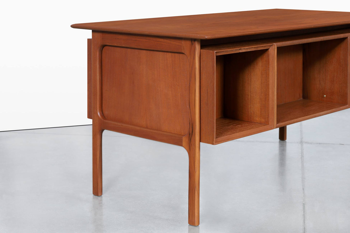 Mid-Century Teak Desk with Bookcase by Erik Brouer for Brouer Mobelfabrik
