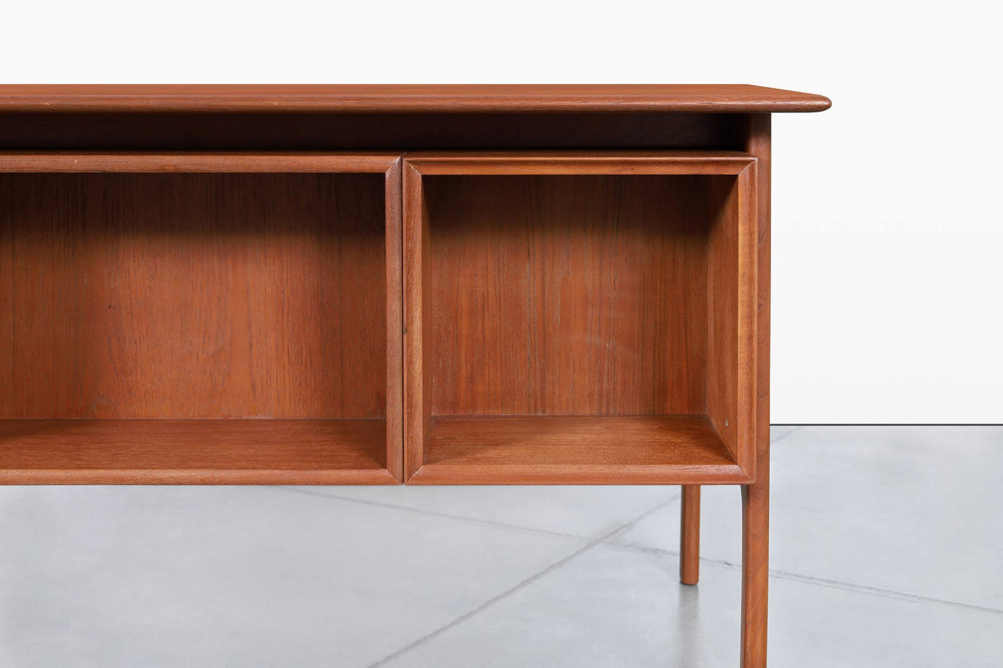 Mid-Century Teak Desk with Bookcase by Erik Brouer for Brouer Mobelfabrik