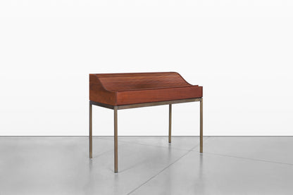 Mid-Century Walnut Roll-Top Desk by John Kapel for Glenn of California