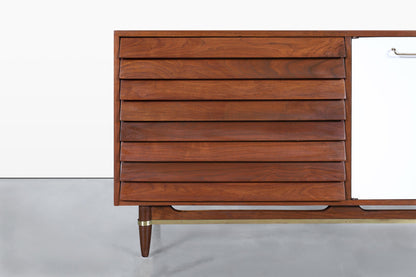 Mid-Century Walnut and Lacquer Credenza by American of Martinsville