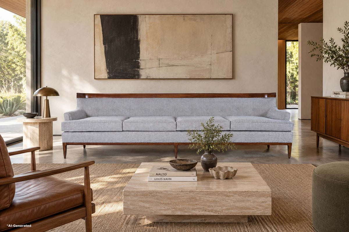 Mid-Century Modern Curved Walnut Sofa by Erwin Lambeth and Tomlinson, 1950s