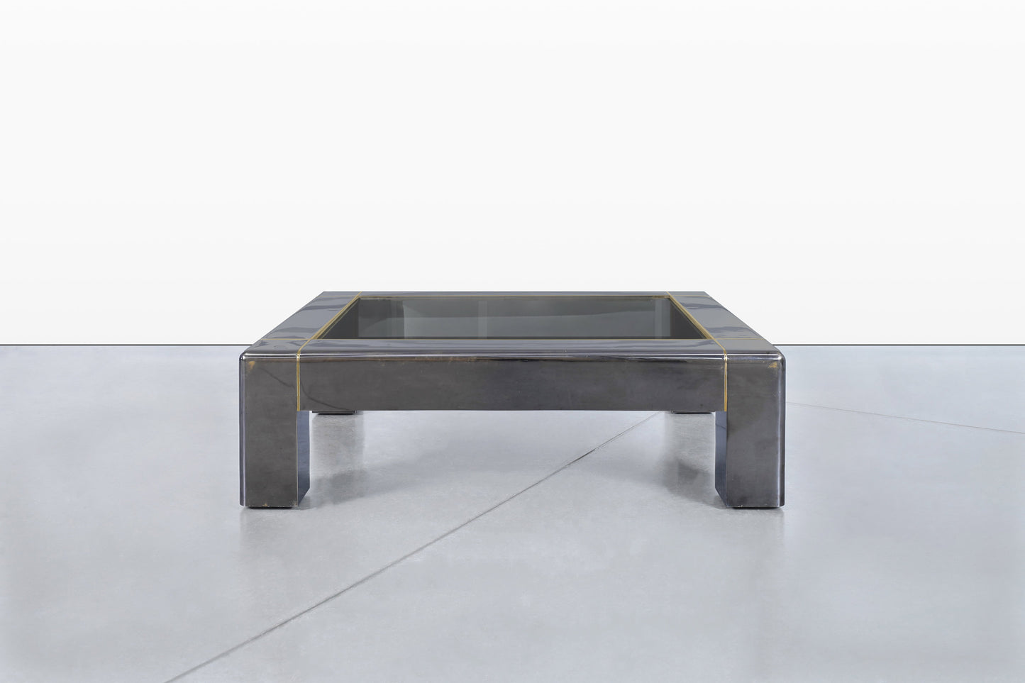 Monumental Gunmetal Coffee Table by Karl Springer