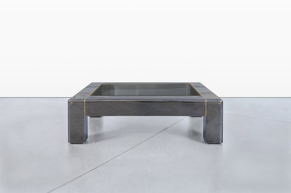 Monumental Gunmetal Coffee Table by Karl Springer