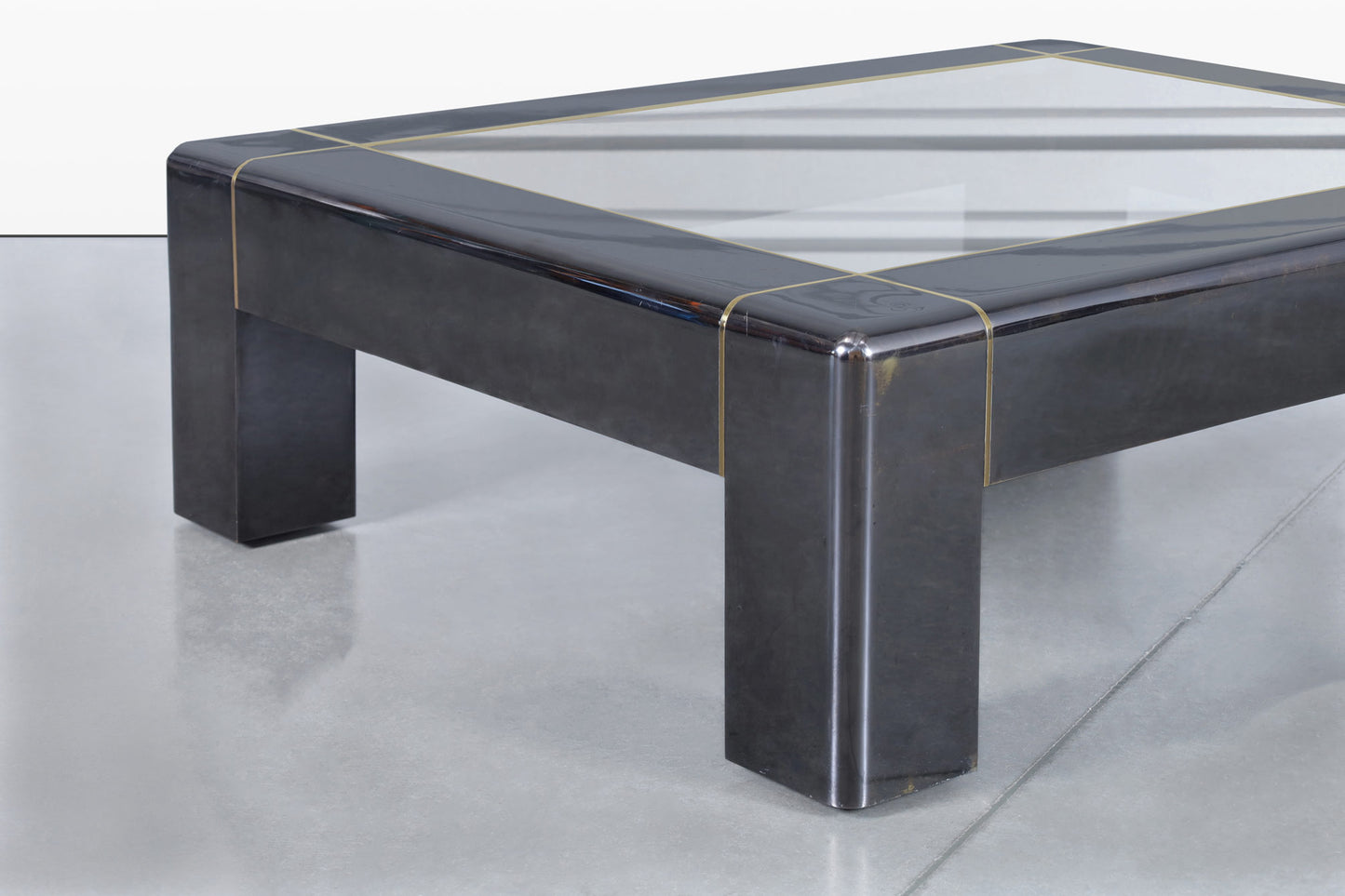 Monumental Gunmetal Coffee Table by Karl Springer