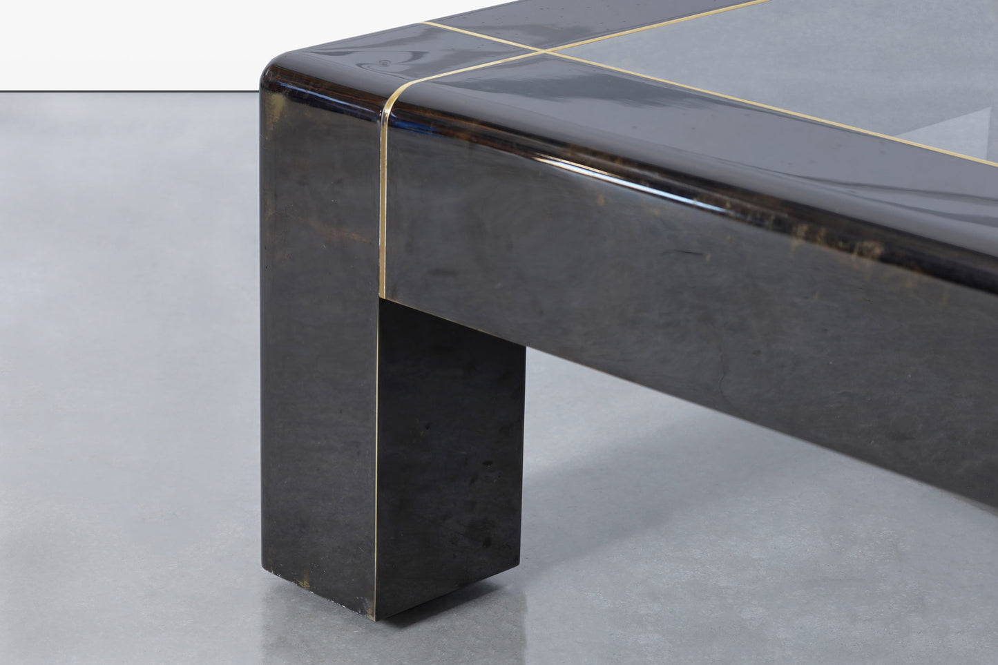 Monumental Gunmetal Coffee Table by Karl Springer