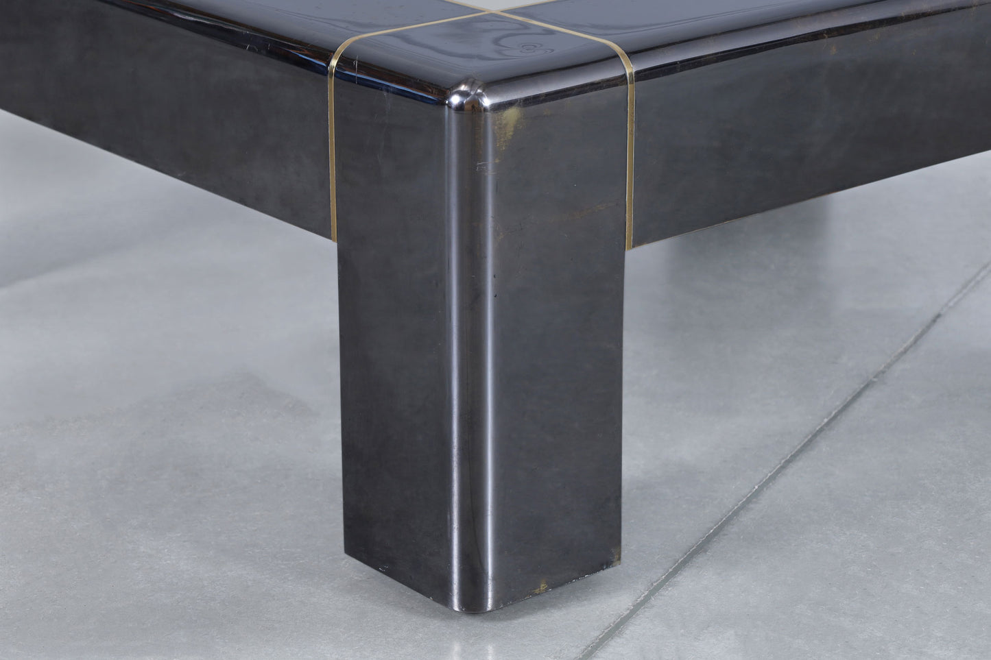 Monumental Gunmetal Coffee Table by Karl Springer