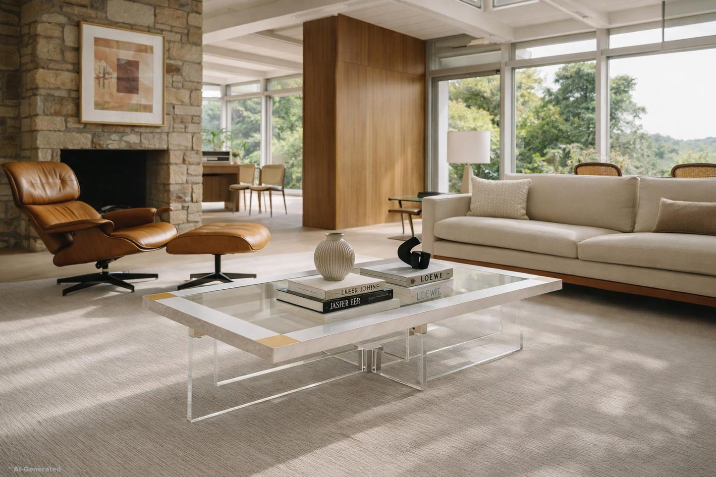 Monumental Italian Chrome and Lucite Coffee Table by Sandro Petti