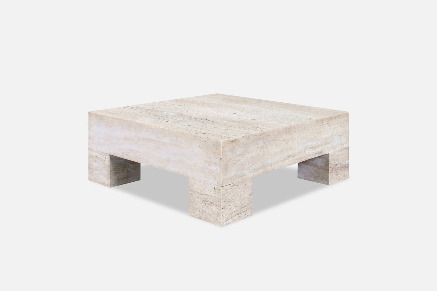Monumental Italian Travertine Coffee Table