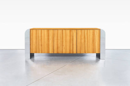 Monumental Stainless Steel "Waterfall" Credenza by John Mascheroni