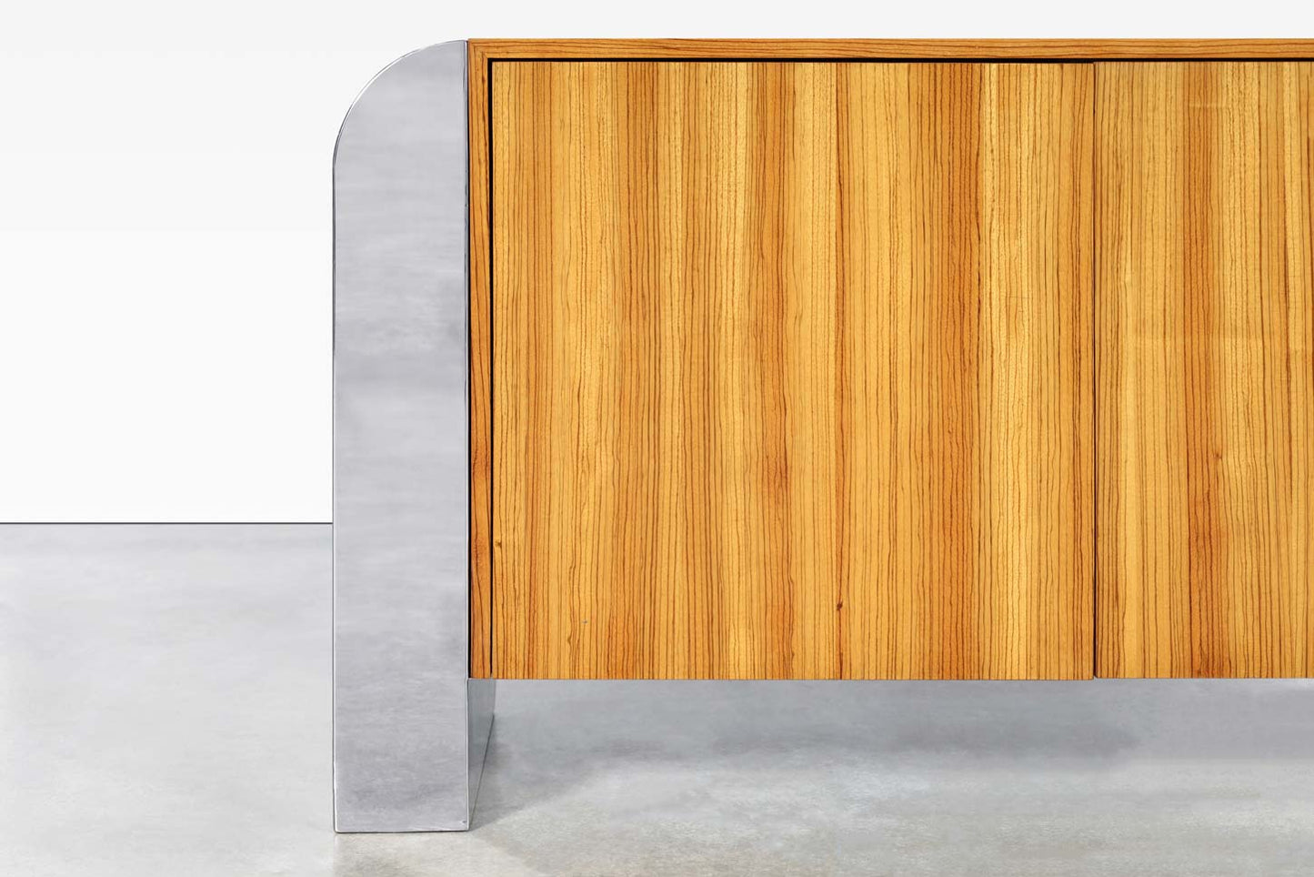 Monumental Stainless Steel "Waterfall" Credenza by John Mascheroni
