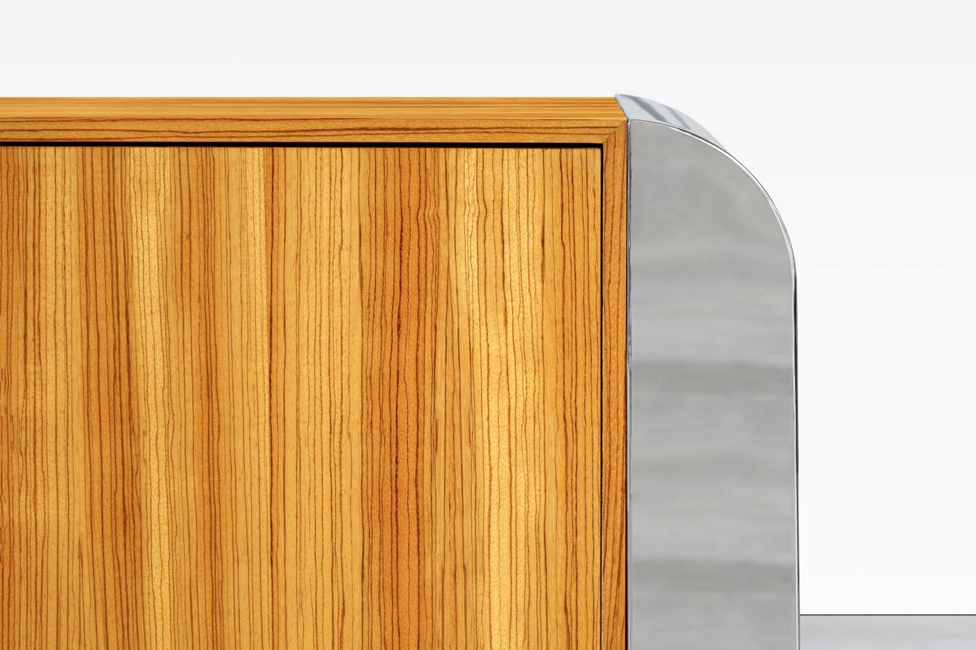 Monumental Stainless Steel "Waterfall" Credenza by John Mascheroni