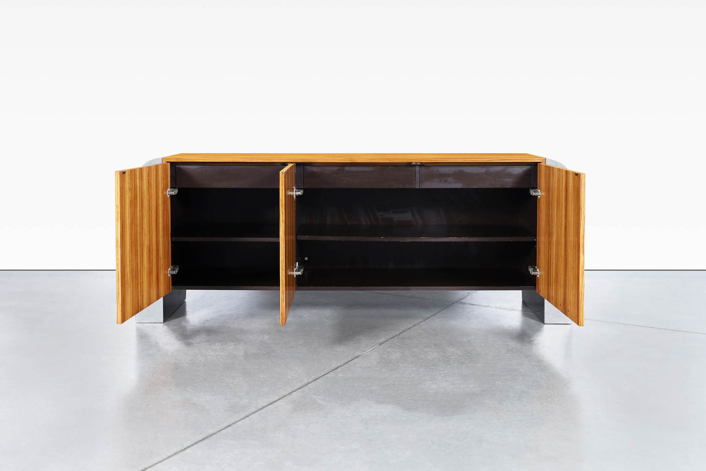 Monumental Stainless Steel "Waterfall" Credenza by John Mascheroni