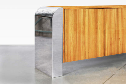 Monumental Stainless Steel "Waterfall" Credenza by John Mascheroni