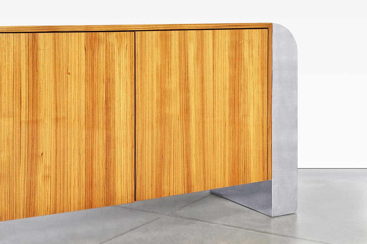 Monumental Stainless Steel "Waterfall" Credenza by John Mascheroni