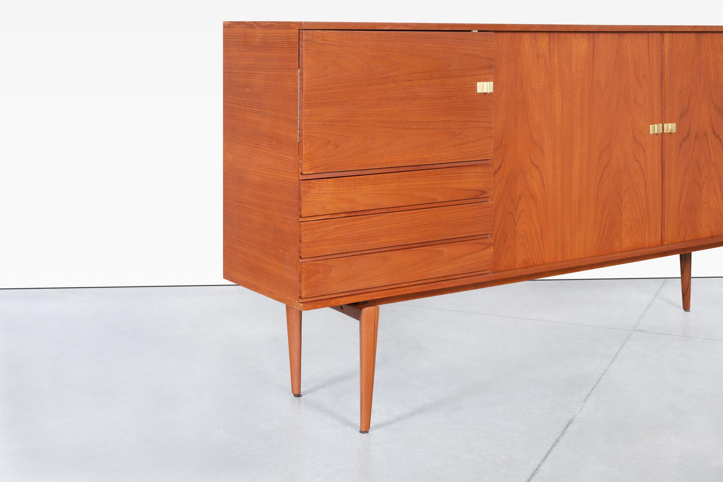 Monumental Teak Tambour Door Sideboard by H.W. Klein for Bramin