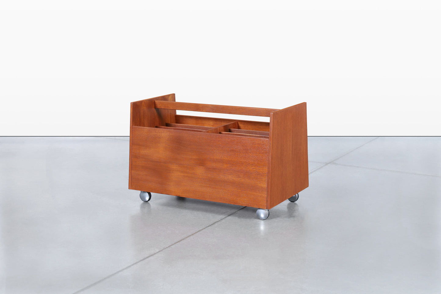Norwegian Modern Teak Record or Magazine Cart by Rolf Hesland
