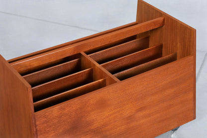 Norwegian Modern Teak Record or Magazine Cart by Rolf Hesland