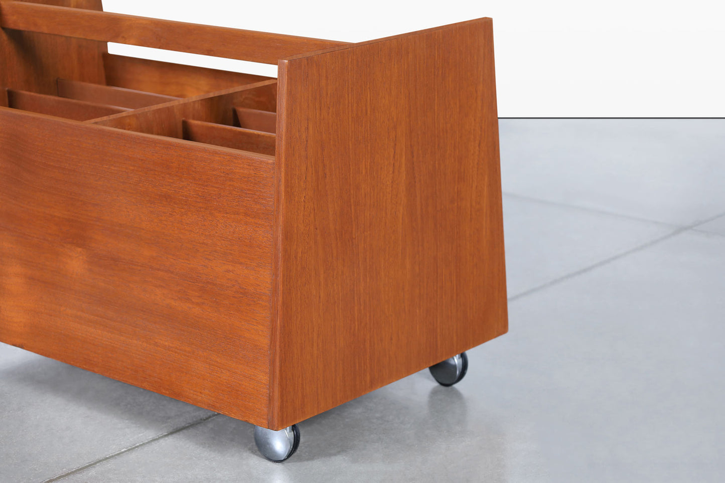 Norwegian Modern Teak Record or Magazine Cart by Rolf Hesland