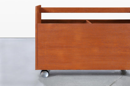 Norwegian Modern Teak Record or Magazine Cart by Rolf Hesland