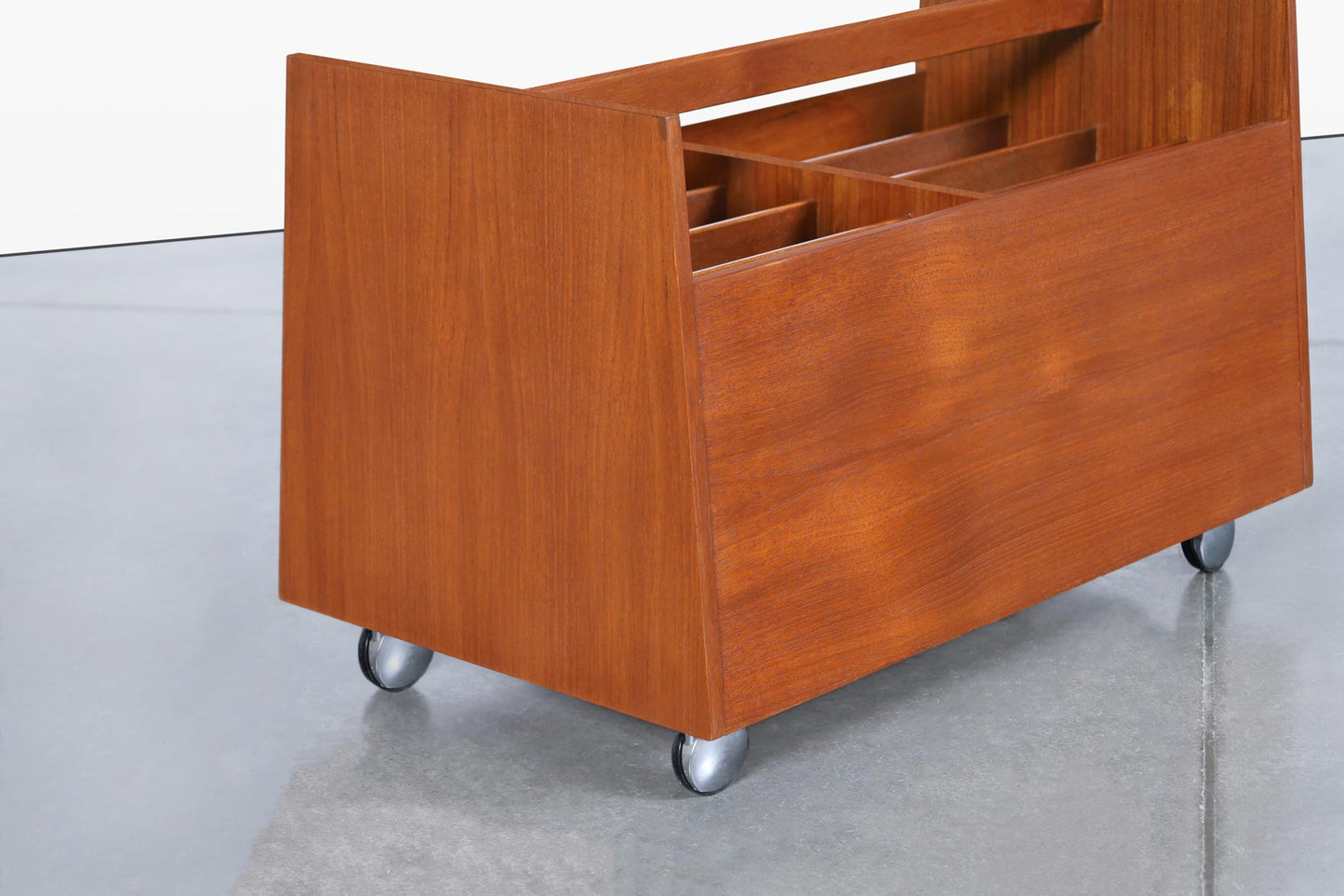 Norwegian Modern Teak Record or Magazine Cart by Rolf Hesland