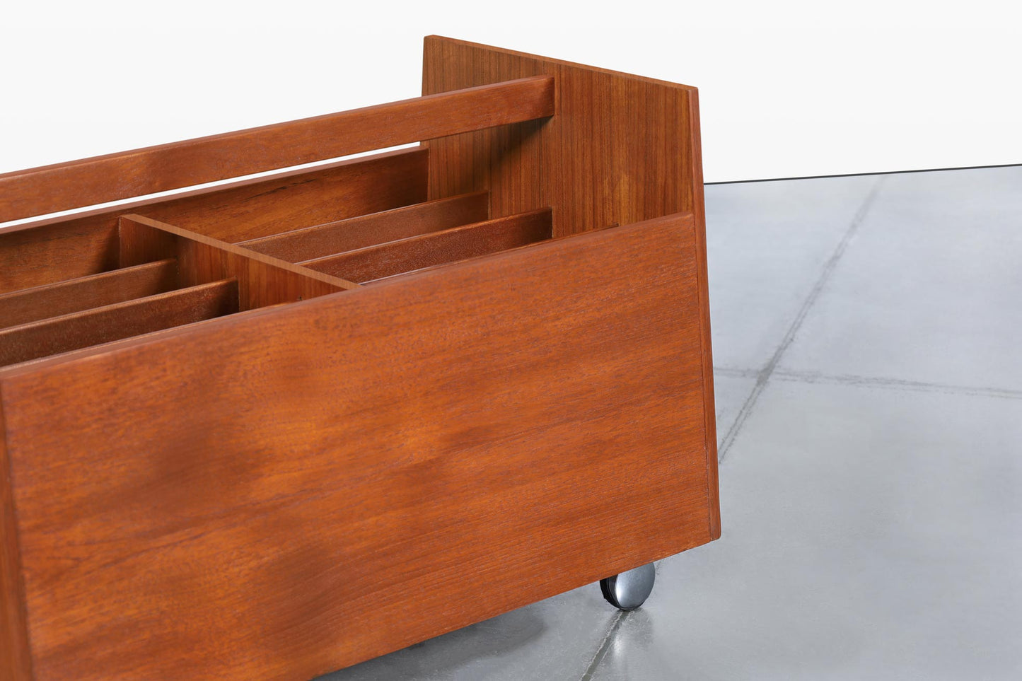 Norwegian Modern Teak Record or Magazine Cart by Rolf Hesland
