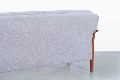 Norwegian Teak and Boucle Sofa Attributed to Fredrik Kayser