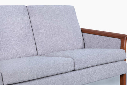 Norwegian Teak and Boucle Sofa Attributed to Fredrik Kayser