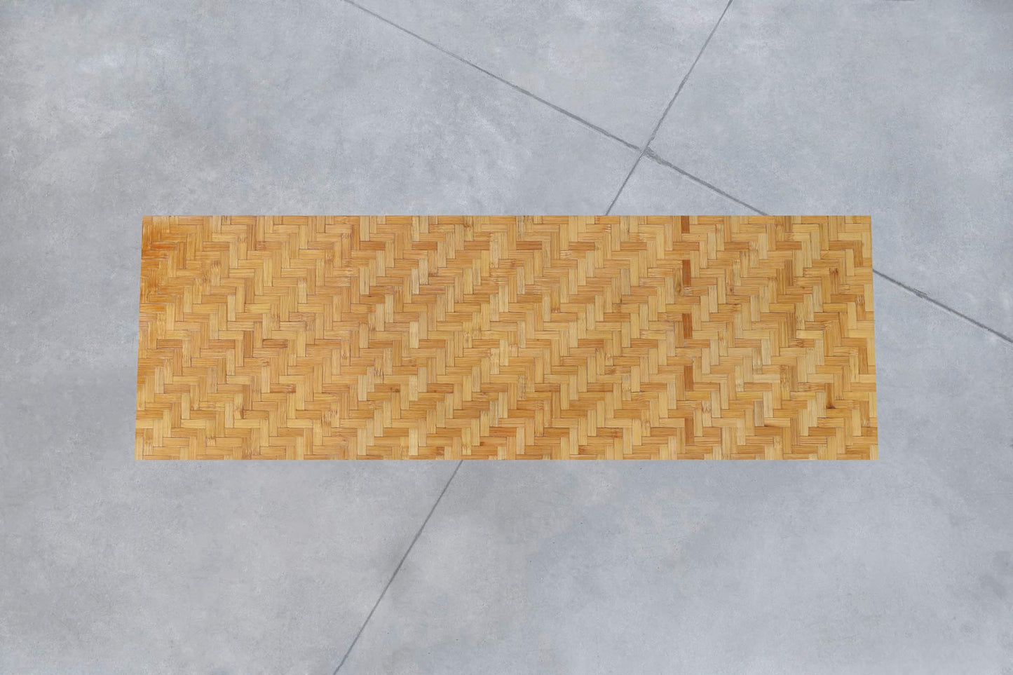 Postmodern Bamboo Parquet Waterfall Console Table