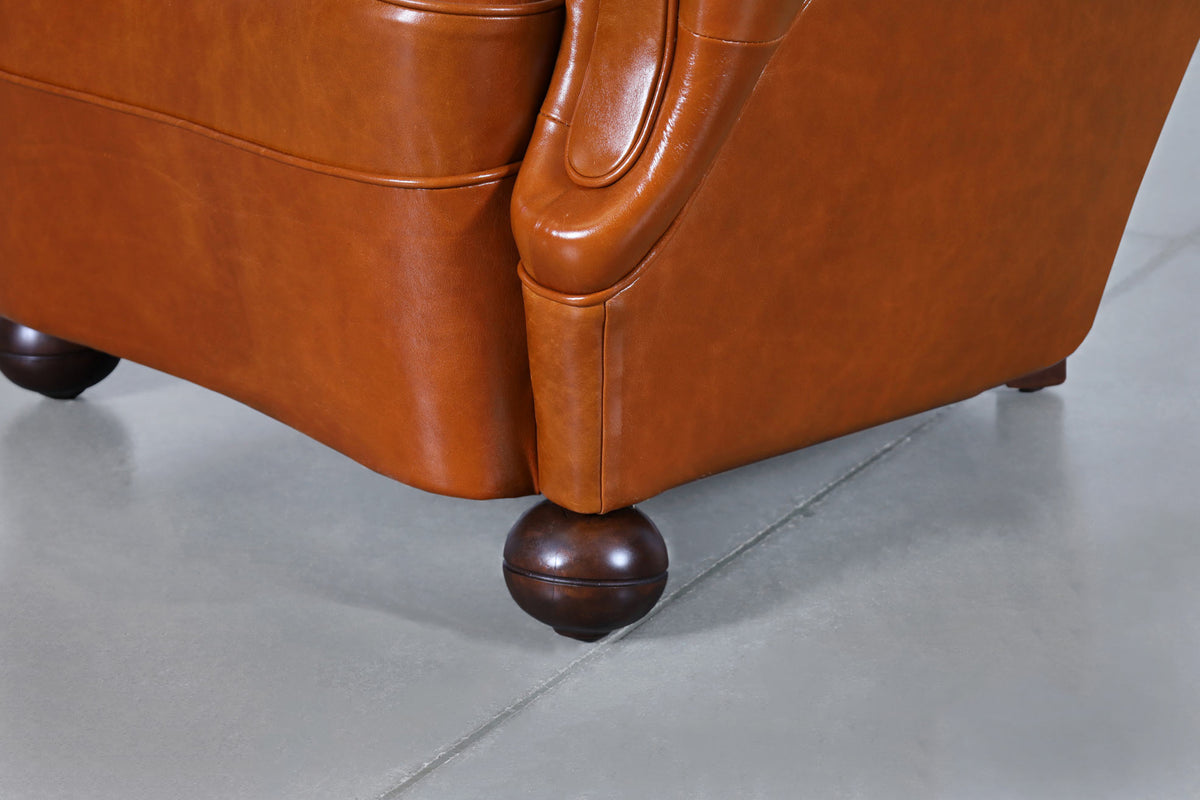 Scandinavian Art Deco Club Lounge Chairs in Cognac Leather, 1940s