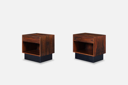 Scandinavian Modern Brazilian Rosewood Nightstands by Westnofa