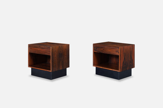 Scandinavian Modern Brazilian Rosewood Nightstands by Westnofa